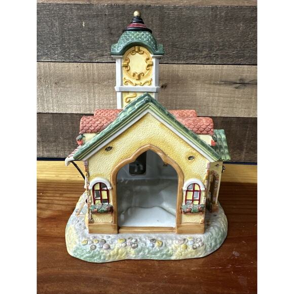 VTG Christmas PartyLite Olde World Village #4 Clock Tower - Picture 4 of 7